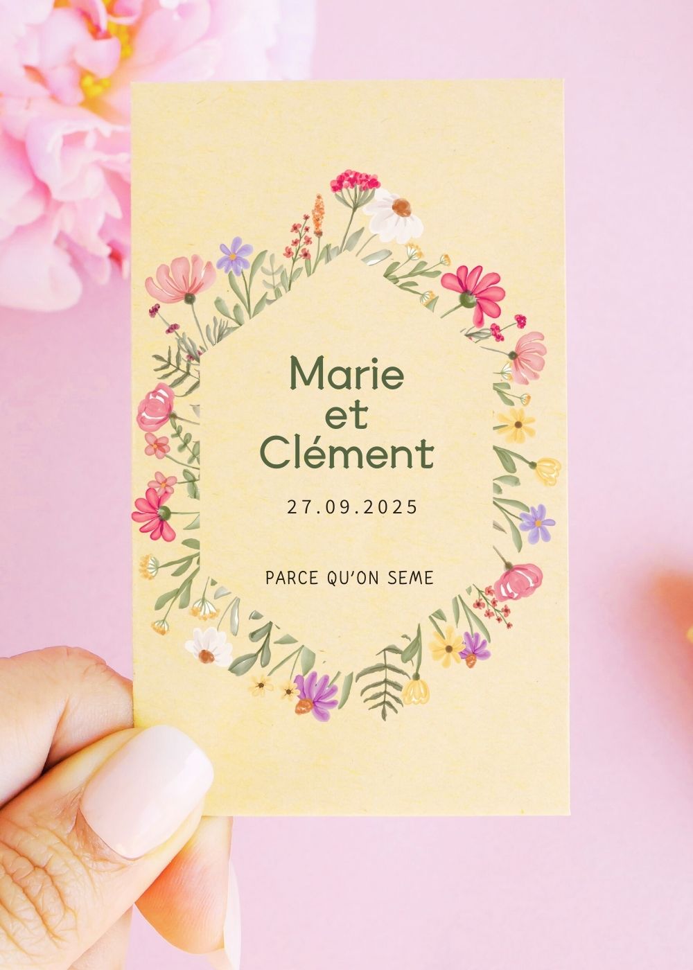 Sachets de graines - Mariage - "Hexagone floral"