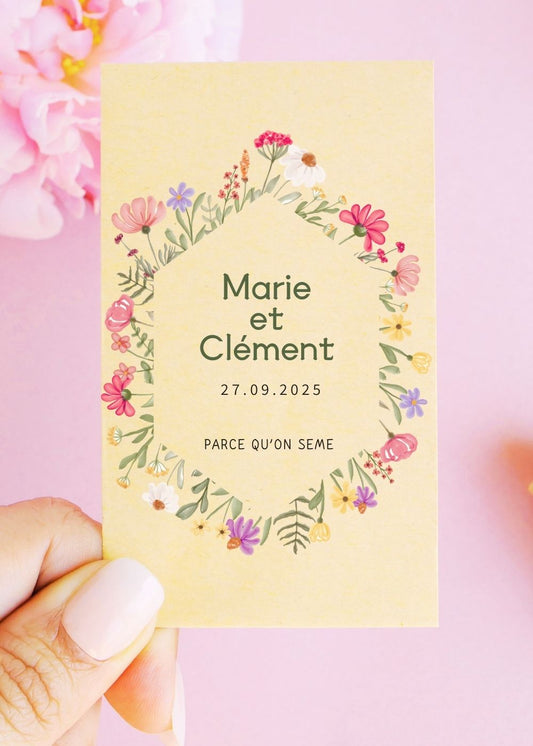 Sachets de graines - Mariage - "Hexagone floral"