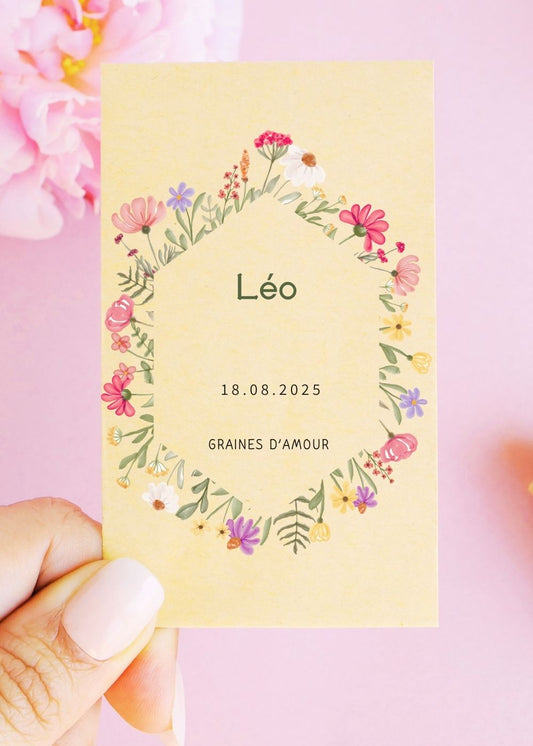Sachets de graines - Naissance - "Hexagone floral"