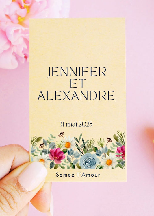 Sachets de graines - Mariage - "Champ fleurs"