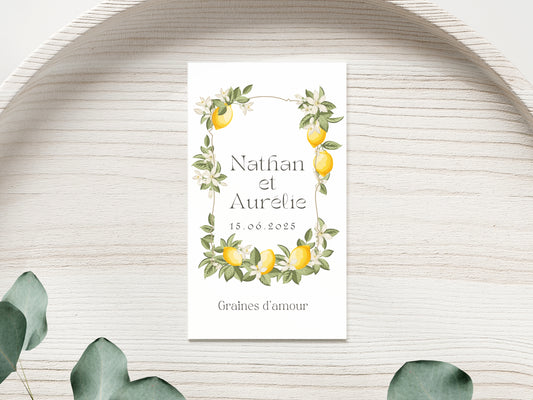 Sachet de graines personnalisé - Modèle "Citron"