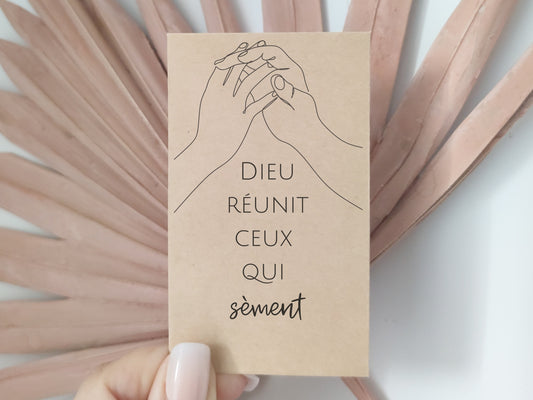 Sachet de graines : Modèle "Dieu réunit ceux qui sèment"
