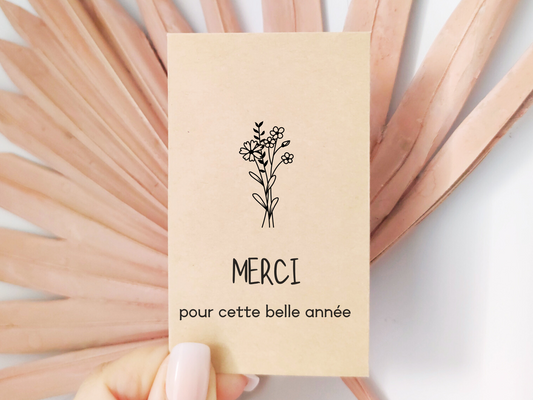 Sachets de graines - Remerciement - "Merci pour cette belle année"