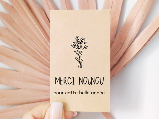 Sachets de graines - Remerciement - "Merci nounou"