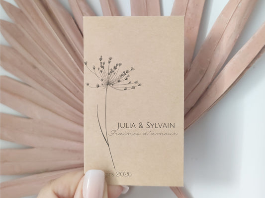 Sachets de graines personnalisés - Modèle "Julia et Sylvain"