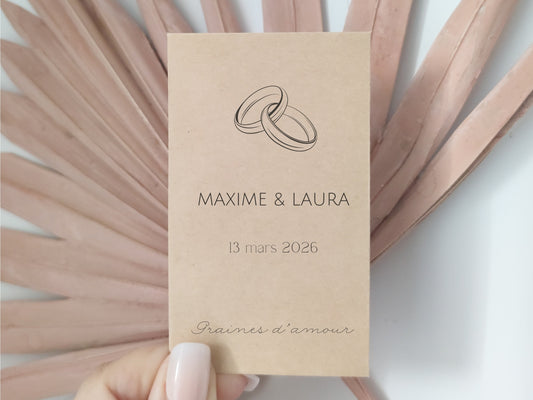 Sachets de graines personnalisés - Modèle "Maxime et Laura"