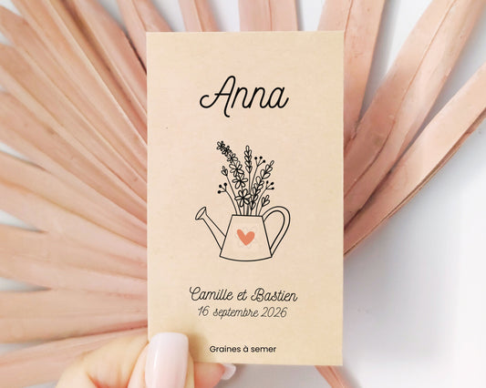 Marque-place - "Arrosoir d'amour"