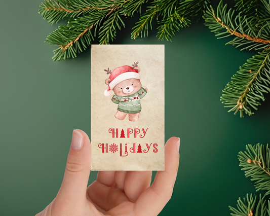 Sachets de graines - Fêtes - "Ourson Happy holydays"