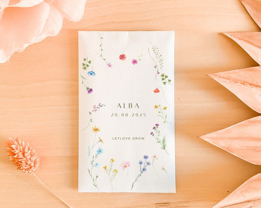 Sachets de graines - Baptême - "Fleurs douces"