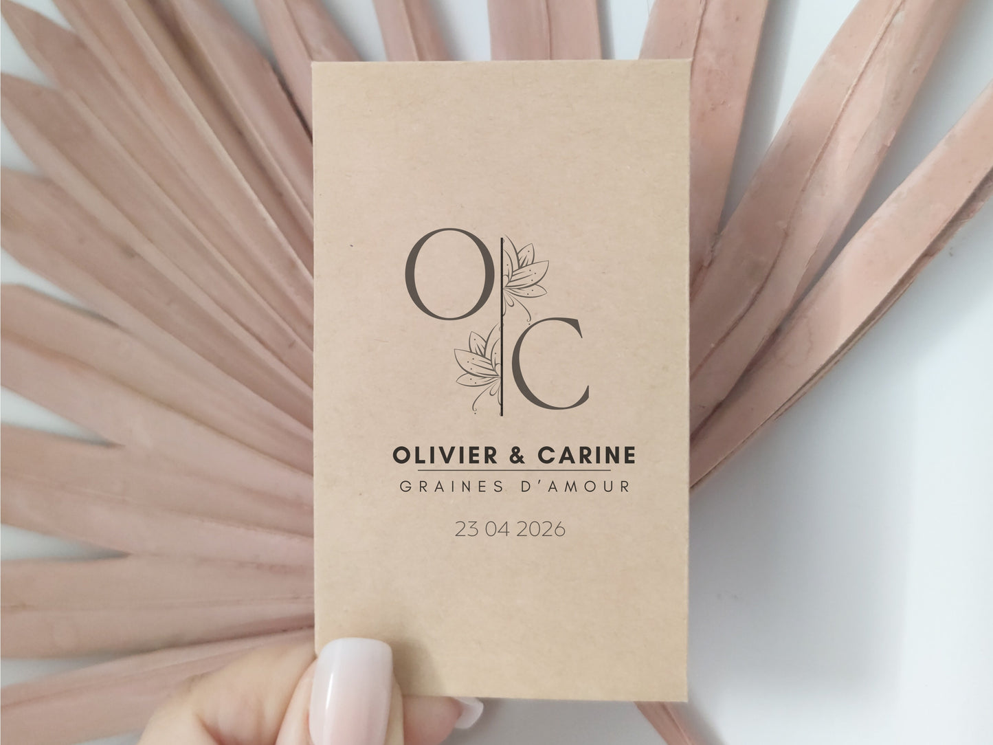 Sachets de graines personnalisés - Modèle "Olivier et Carine"