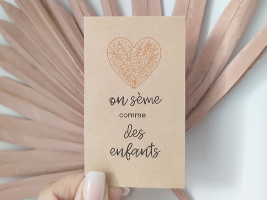 Sachet de graines : Modèle "On sème comme des enfants"