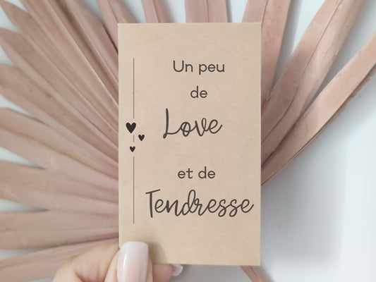 Sachet de graines : Modèle "Un peu de love et de tendresse"