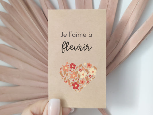 Sachet de graines : Modèle "Je l'aime à fleurir"