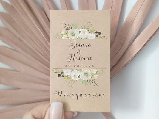 Sachets de graines personnalisés - Modèle "Jeanne et Antoine"