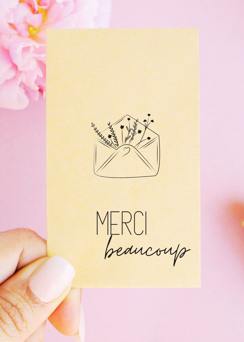 Entreprises et CSE : Sachets de graines - "Merci beaucoup - Enveloppe fleurs"