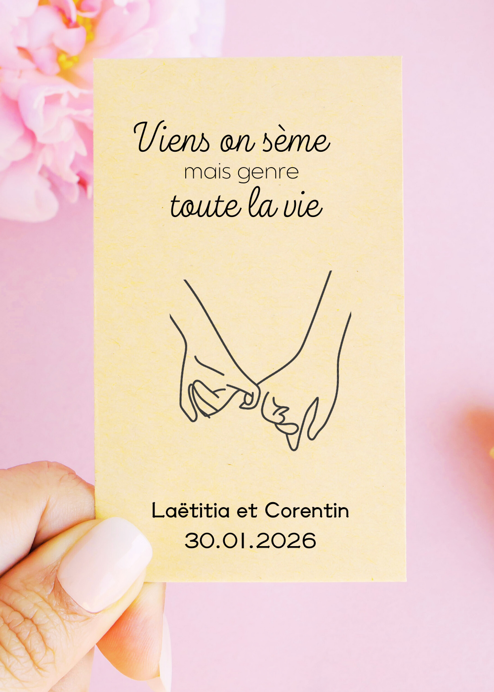 Sachets de graines - "Viens on s'aime mais genre toute la vie"