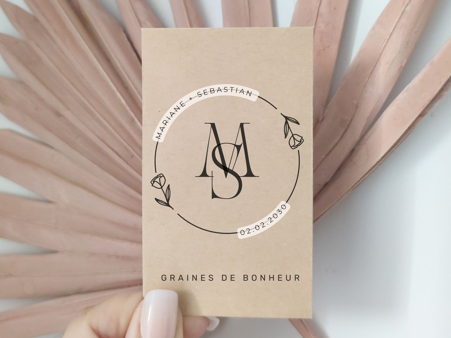 Sachet de graines personnalisé - Modèle "Mariane et Sebastian"