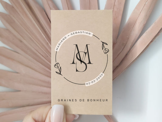 Sachet de graines personnalisé - Modèle "Mariane et Sebastian"