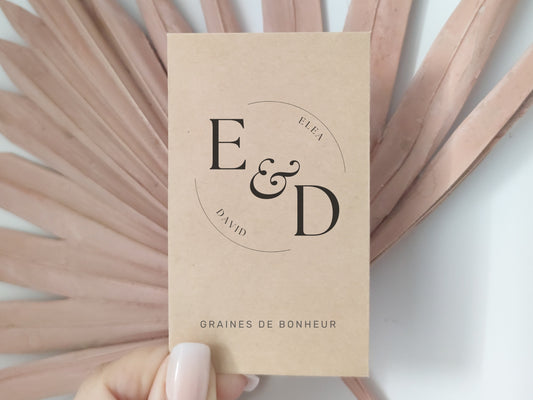 Sachet de graines personnalisé - Modèle "Elea et David"