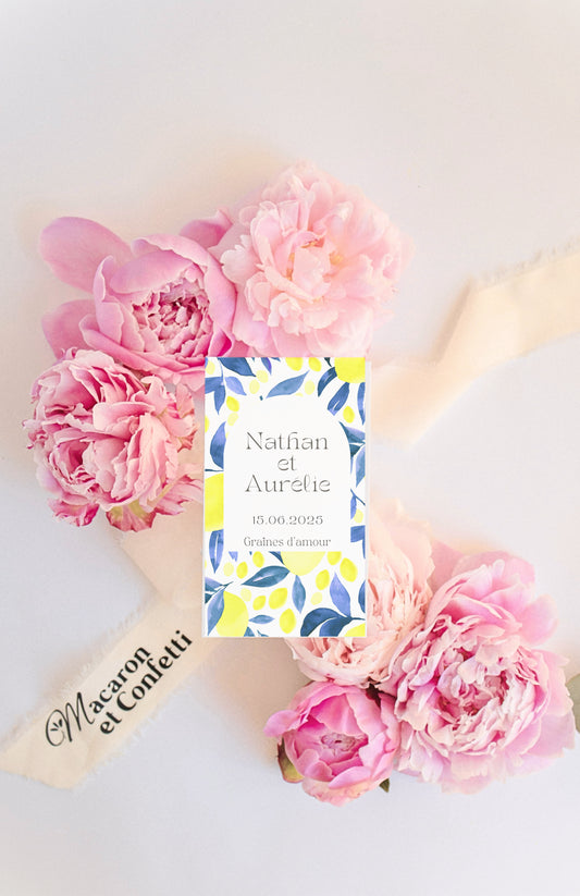 Sachet de graines personnalisé - Modèle "Citron bleu"