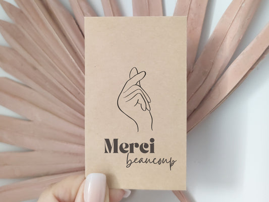 Sachet de graines à semer merci beaucoup avec une main qui fait un coeur coréen.