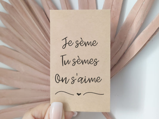 Sachets de graines à semer "je sème tu sèmes on s'aime"
