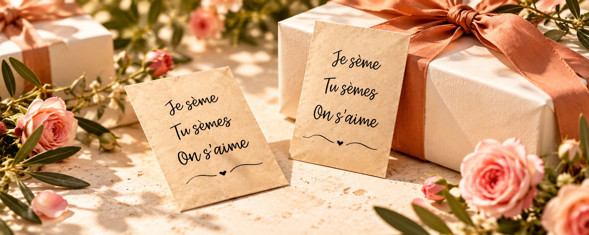 Sachets Je sème, tu sèmes, on s’aime près d’un cadeau
