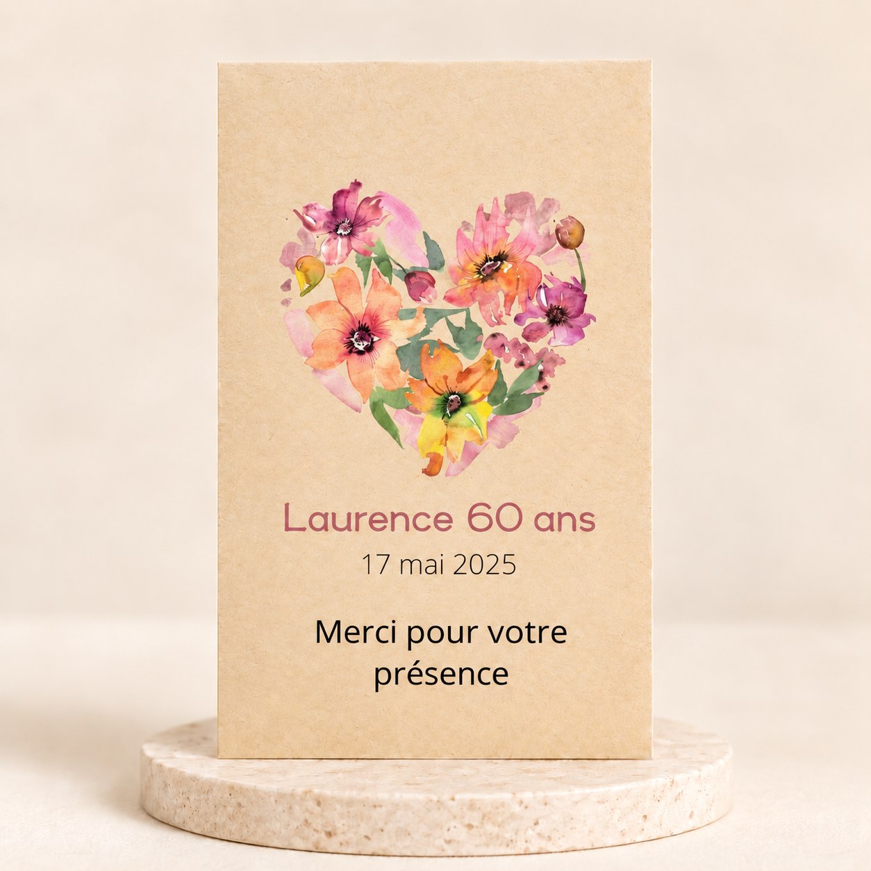 Remerciements : Sachets de graines - "Cœur floral"